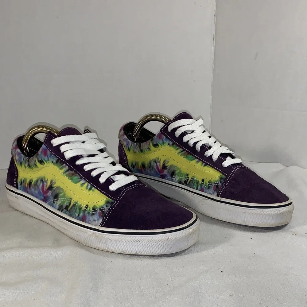 Vans Men’s Old Skool ‘Tie Dye’ Purple/White Low-Top Sneakers